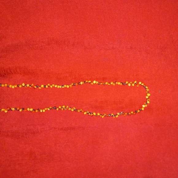 Navajo hand strung cedar seed necklace. 26" - Picture 3 of 3